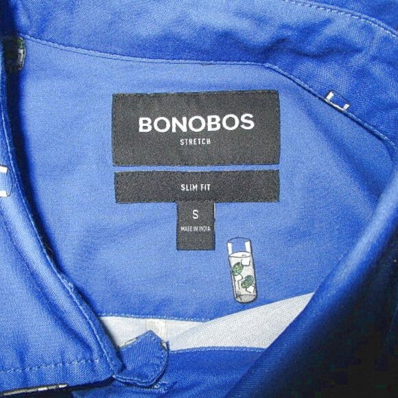 Bonobos Stretch Riviera Short Sleeve Shirt Size S Cocktails Slim Fit Short Sleev - Picture 5 of 11